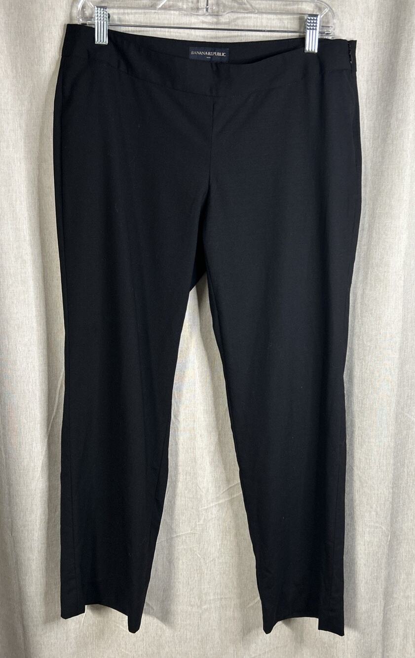 Banana Republic Women’s Black Dress Pants Size 10 - Wool Blend/Flat Front/Career
